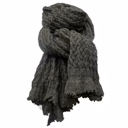 Extra stor halsduk mossgrön 100% ull