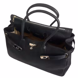 Stor läderväska svart