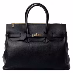 Stor läderväska svart