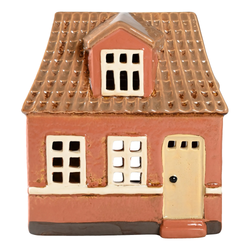Keramikhus värmeljus terracotta