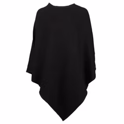 Poncho svart ull Mariedal jacquard