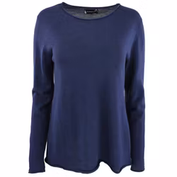 Tröja med ledig passform i 100% merinoull blå