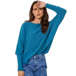 Tröja med pingvinärm viskosmix turchese