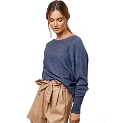 Tröja med pingvinärm viskosmix denim