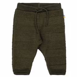 Byxor mönsterstickade 100% merinoull mörkgrön