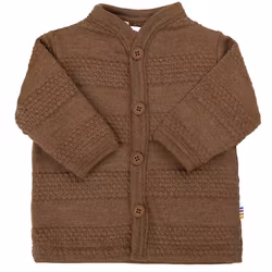 Cardigan/Kofta stickad 100% merinoull kanel