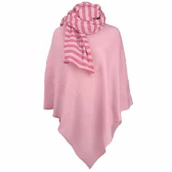 Poncho ljusrosa ull Mariedal jacquard