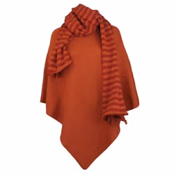 Poncho rost ull Mariedal jacquard