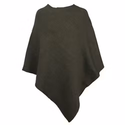 Poncho mossgrön ull Mariedal jacquard