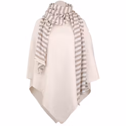 Poncho naturvit ull Mariedal jacquard