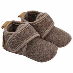 Inneskor baby 100% ull med gummisula mullvad