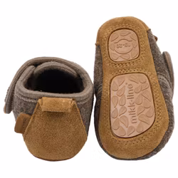 Inneskor baby 100% ull med gummisula mullvad