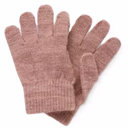 Fingervantar barn 100% merinoull rosa