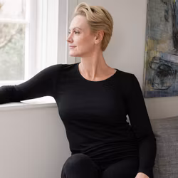 Underställ 100% merinoull dam svart 2 delar