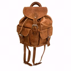Ryggsäck i läder Berber cognac