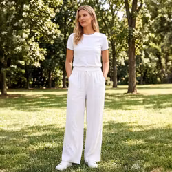 Linnebyxor Anna 36-40 bianco