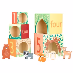 Stapellek trä skogsdjur Orange tree toys