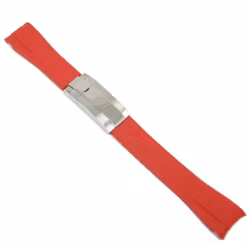 Gummirem Curved 20MM Rød/stål foldespenne