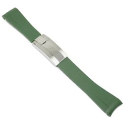 Gummirem Curved 20MM Grønn/stål foldespenne