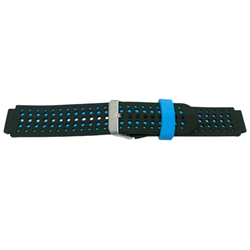 16MM Silikonreim for Garmin Forerunner 220/235 i Svart med blå detaljer