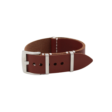 Nato strap i skinn mørkbrun