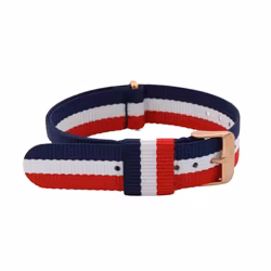 Nato strap Rosegull Blå/hvit/rød