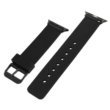 Apple Watch Gummireim – Svart med svart spenne