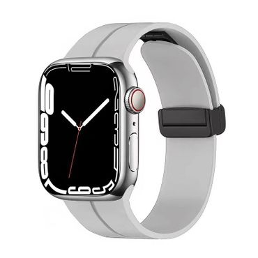 Gummirem for Apple Watch Lys grå - svart spenne