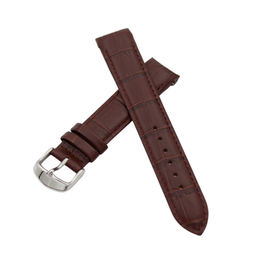 Verona Croco – Curved Brun skinnreim med alligatorpreg