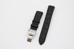 Seiko 21mm curved  med Krokodillemønster, Svart