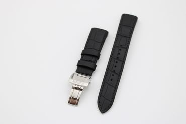 Seiko 21mm curved  med Krokodillemønster, Svart
