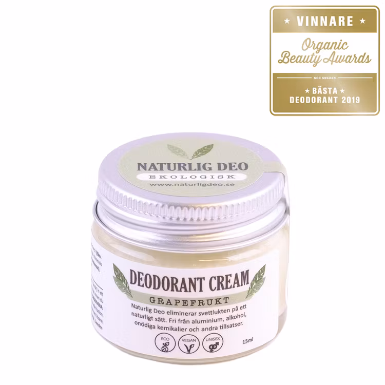 Grapefrukt Naturlig Deo. Organic Beauty Awards winner, bästa deodorant