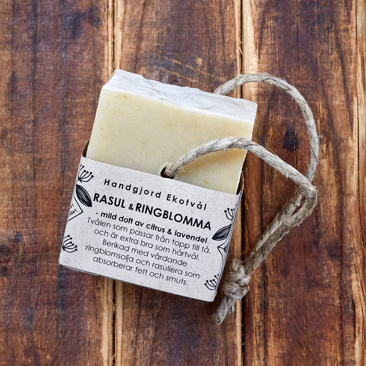 Handmade Eco Soap Rhassoul & Calendula - gentle scent of citrus & lavender
