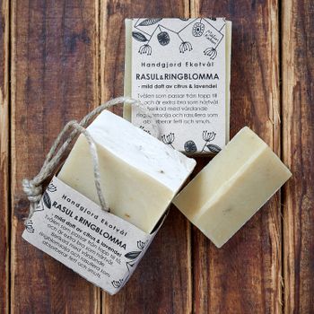 Handmade Eco Soap Rhassoul & Calendula - gentle scent of citrus & lavender
