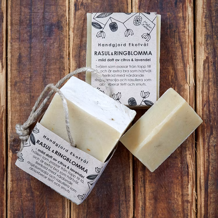 Handmade Eco Soap Rhassoul & Calendula - gentle scent of citrus & lavender