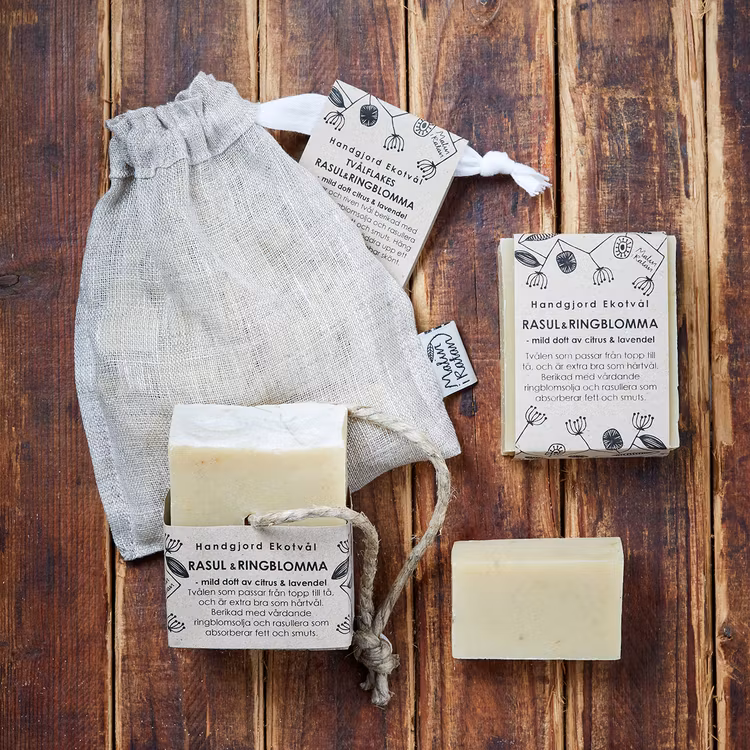 Handmade Eco Soap Rhassoul & Calendula - gentle scent of citrus & lavender