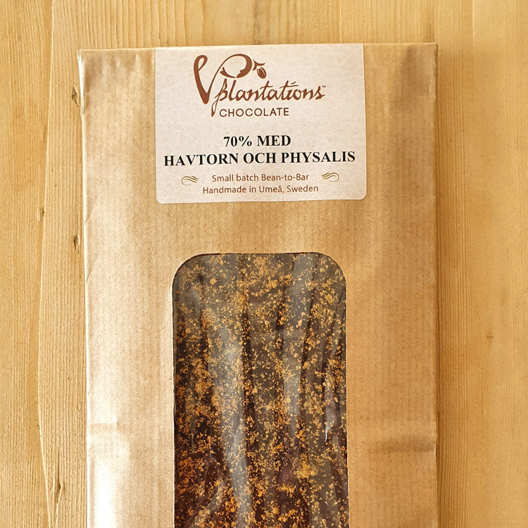 Nordic Chocolate - 70 % med Havtorn & Physalis