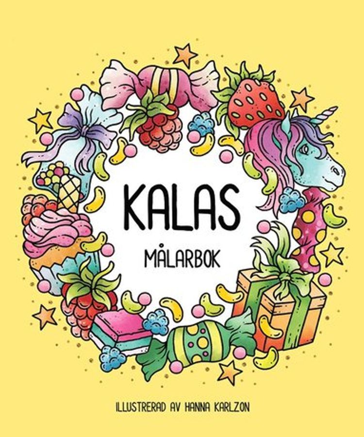 Omslag till målarbok Kalas av Hanna Karlzon