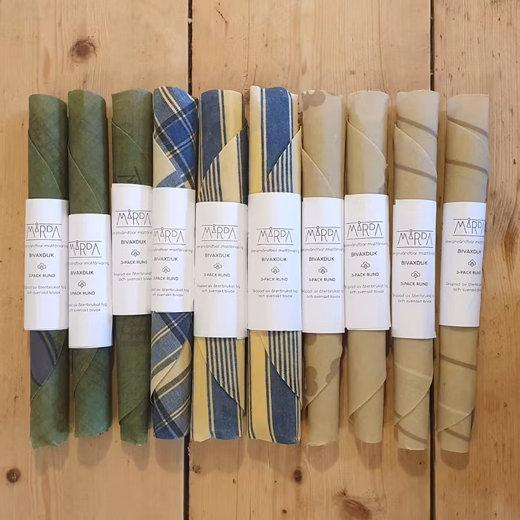 MÅRDA: Bivaxduk 3-pack rund Mix