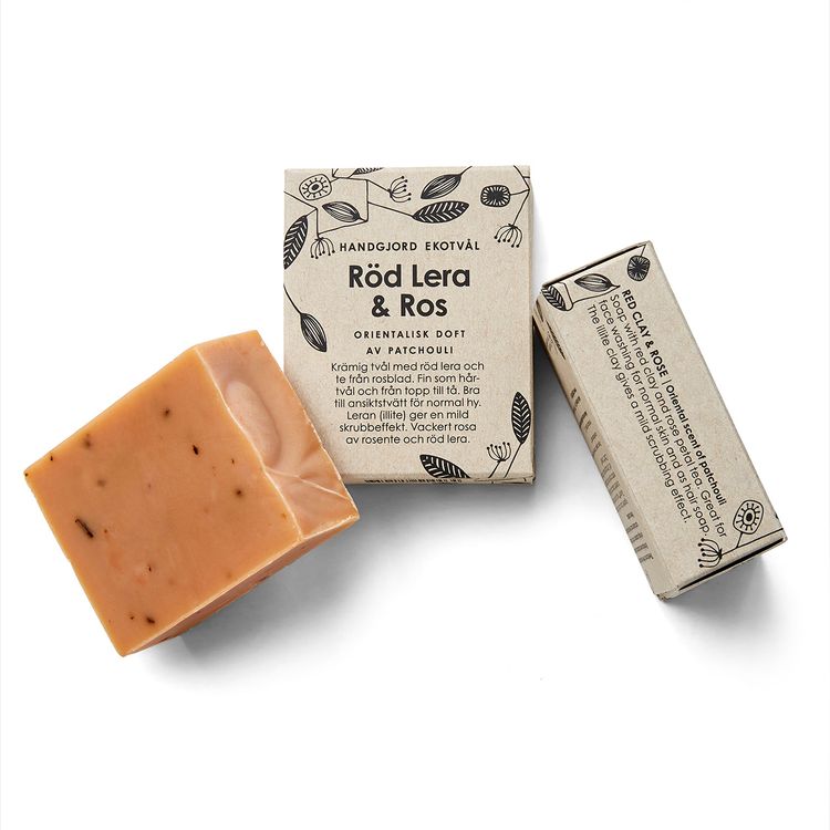 Handmade Eco Soap Red Clay & Rose - oriental scent of patchouli