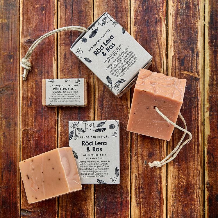 Handmade Eco Soap Red Clay & Rose - oriental scent of patchouli
