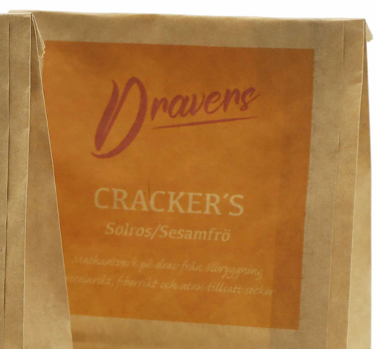 Dravers - Cracker´s Kex med sesamfrön och drav efter ölbryggning