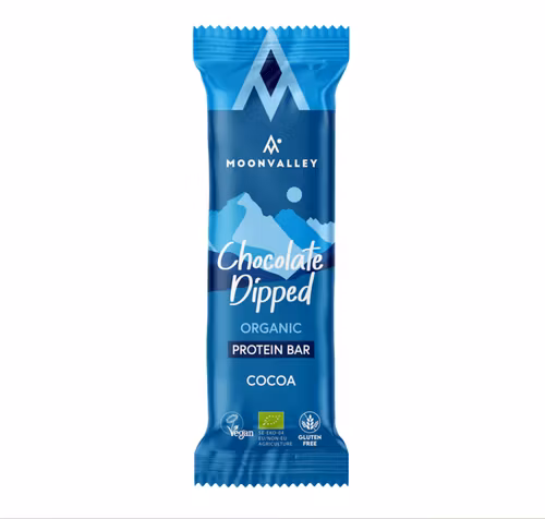 Moonvalley - Vegansk proteinbar kakao med chokladöverdrag