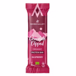 Hallon med chokladöverdrag, vegansk proteinbar - Moonvalley