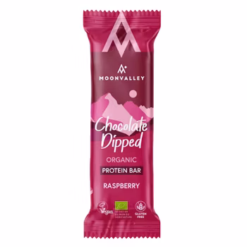 Moonvalley - Vegansk proteinbar hallon med chokladöverdrag