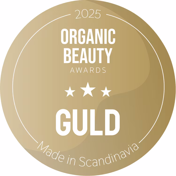 Prisad med guld i kategorin Made in Scandinavia i Organic Beauty Awards 2025