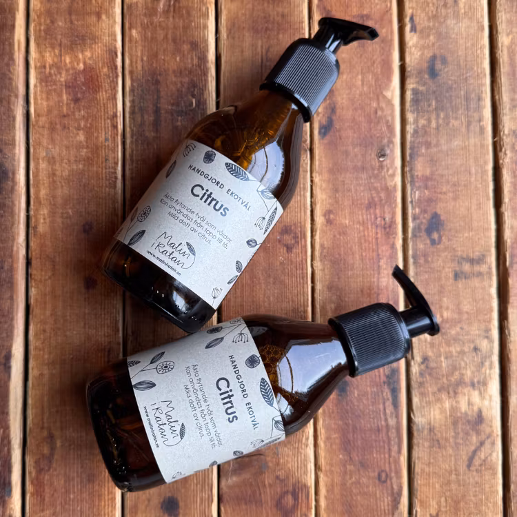 Flytande tvål citrus Malin i Ratan två stycken