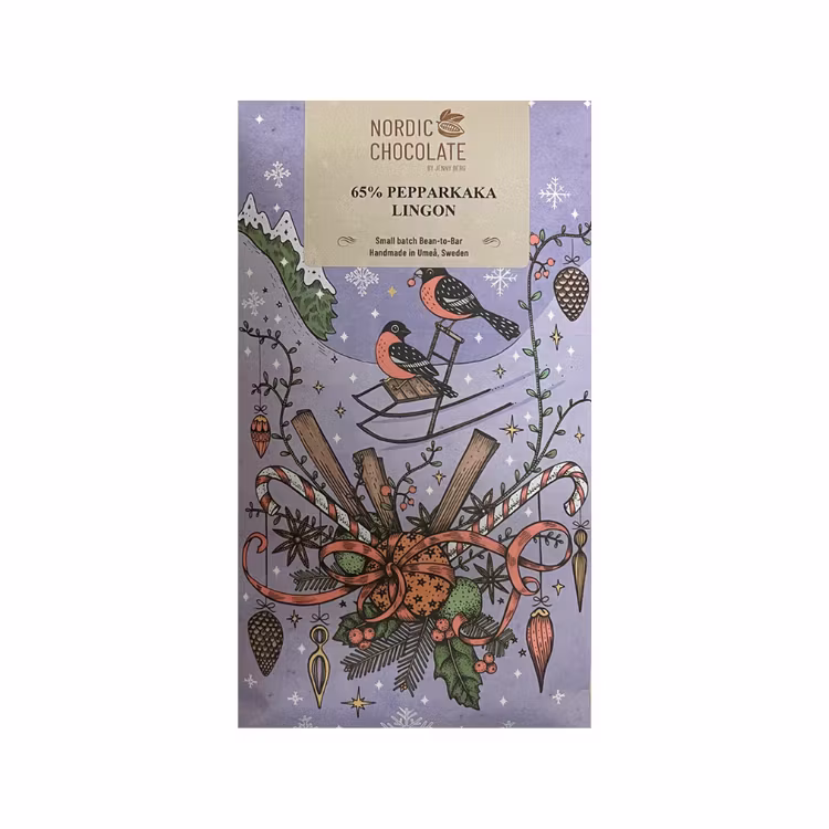 Pepparkaka & Lingon 65% mörk choklad - Nordic Chocolate