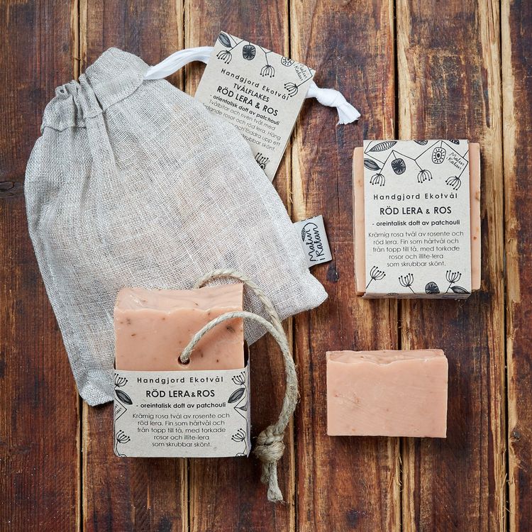 Handmade Eco Soap Red Clay & Rose - oriental scent of patchouli