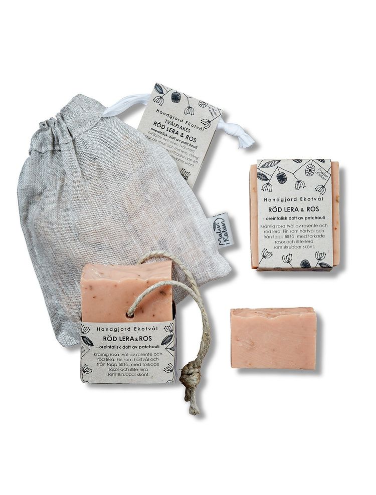 Handmade Eco Soap Red Clay & Rose - oriental scent of patchouli